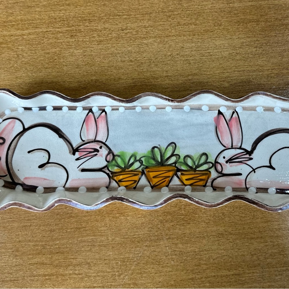 Bunny and Carrot Decorative Tray